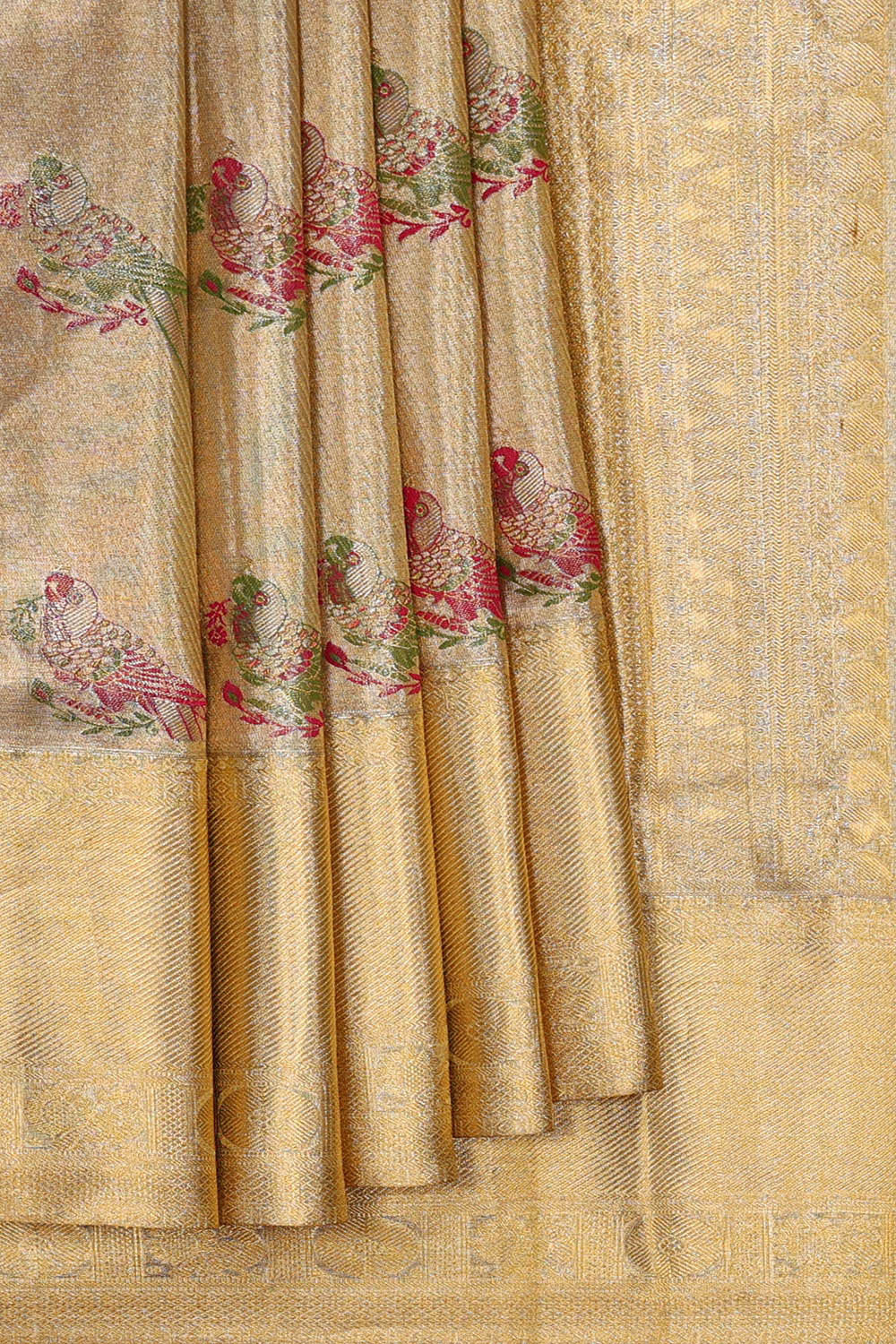 Image of Kanchipattu Gold Tissue Brocade Saree
